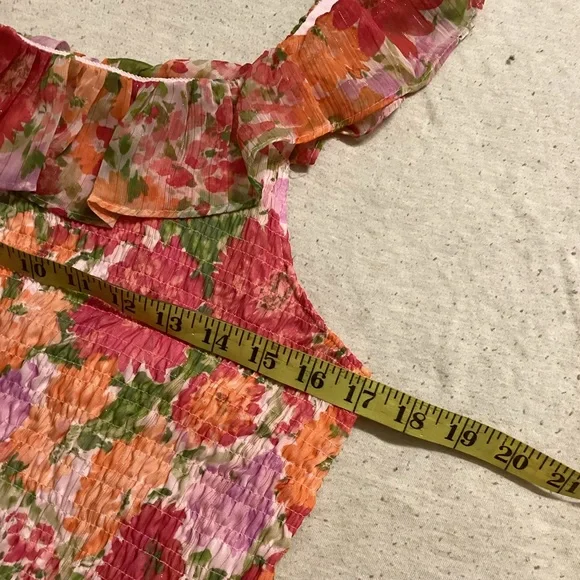 Lost in the 🔥 
NWT LC Floral Smocked Ruffle Tank - Picture 2 of 9